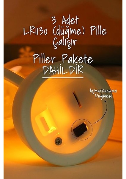 LED Mum Sokak Lambası Tip Kulplu Dumansız Pilli Alevli Dekoratif Yapay Mum Işıldak Siyah 1036-9 fırsatları