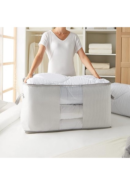 Home Textile Mega Boy Pvc Pencereli Gri Çizgili Stuff & Things Hurç 75 x 40 x 40 cm indirimleri