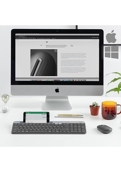 K580 Ince Çoklu Cihaz Özellikli Kablosuz Klavye, Kompakt Modern, Telefon Tutucu, 24 Ay Pil Ömrü, 10 M Kullanım Mesafesi, Bluetooth Türkçe Q Klavye, Siyah fiyatları