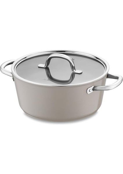 Swiss Crystal Bej Derin Tencere 24 cm