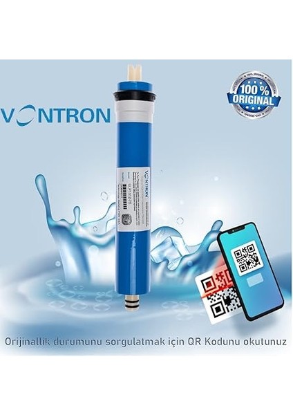 182 Vontron Membran Filtre 75 Gpd Orijinal Nsf fiyatları