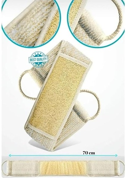 Doğal Kabak Lifi Sırt Kesesi –çift Taraflı Peeling Lifi, 70X11 Cm, Uzun Kulplu, Selülit Karşıtı, Rovin Kumaşlı, Cilt Temizleyici Yenileyici Canlandırıcı Etki, Hücre Yenileme,exfoliating Kese modelleri