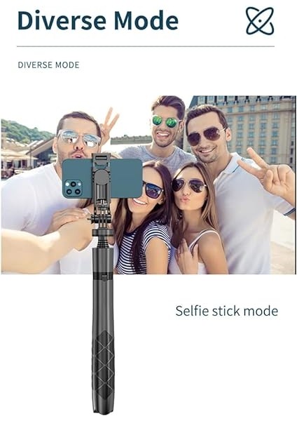 HP-T09 Çok Amaçlı Tripod Selfie Kumandalı 153 cm Anroid Ios Go Pro Uyumlu modelleri
