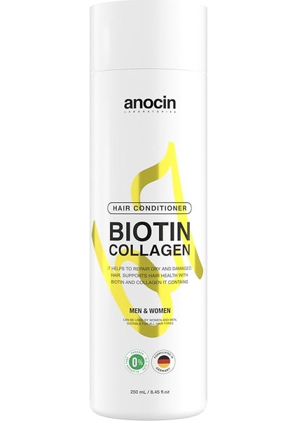 Bitkisel Sülfatsız, Tuzsuz, Biotin + Collagen Saç Kremi, Karşıtı Saç Kremi 250ML