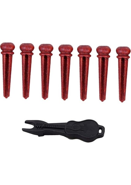 7 Adet Akustik Gitar Için Gitar Köprüsü Ahşap Köprü Akort Burguları Çekme Aleti