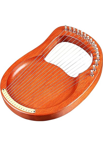 16 Telli Ahşap Lir Arp Metal Teller Maun Masif Ahşap Yaylı Enstrüman Taşıma Çantalı Akort Anahtarı Temizleme Bezi Telleri WH16