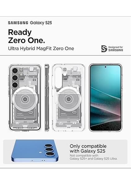 Galaxy S25 Ince Kılıf Ultra Hybrid Sararma Karşıtı Duraclear™ Hava Kanalı Teknolojisi™ Askeri Sınıf Koruma Magfit Özellikli Zero One White Tasarım Kapak - ACS09004 fiyatları
