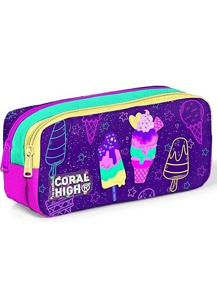 High Mor Pembe Dondurma Desenli Kız Çocuk Dörtlü Okul Çanta Seti - Ilkokul ve Ortaokul Için Uygun fırsatları
