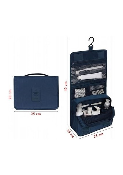 Su Geçirmez Organizer Askılı Seyahat Kozmetik Makyaj Çantası Lacivert modelleri