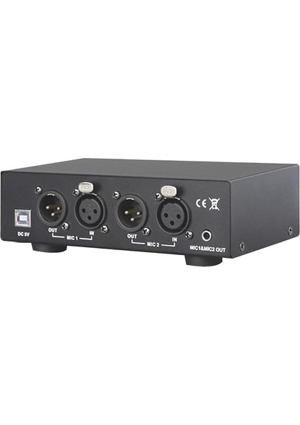 USB Çift Karışık Çıkış Phantom Güç Kaynağı Siyah 48 V Kondenser Mikrofonlar Müzik Kayıt Ekipmanları Için