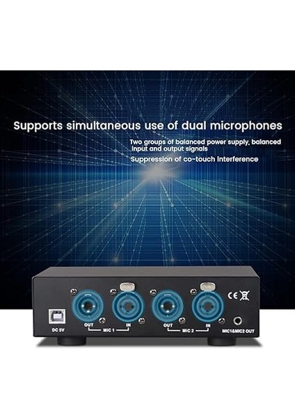 USB Çift Karışık Çıkış Phantom Güç Kaynağı Siyah 48 V Kondenser Mikrofonlar Müzik Kayıt Ekipmanları Için modelleri