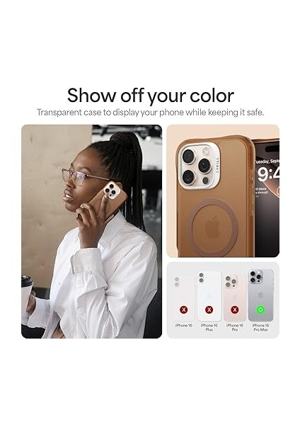 Ciel By Cyrıll iPhone 16 Pro Max ile Uyumlu Magsafe Kılıf Ultrasheer Mag Sararma Karşıtı Hava Kanalı Teknolojisi Askeri Sınıf Koruma Espresso Mat Kapak - ACS08246 modelleri