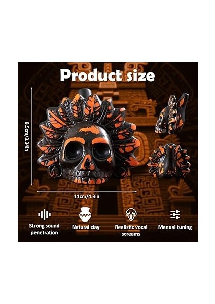Death Düdüğü, Ölüm Düdüğü, Otantik Insan Ölüm Düdüğü, 125+ Desibelde En Yüksek Sesli Çığlık Düdüğü, Çığlık Atan Aztek Savaş Düdüğü (B) fiyatları
