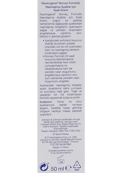 Norveç Formülü Nasırlaşmış Ayaklar Için Ayak Kremi (50 Ml) fiyatları