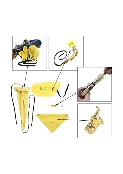 Tenor Soprano Sax Bakım Kiti Için Saksafon Temizleme Bezi Swabs Ağızlık Fırçası fırsatları