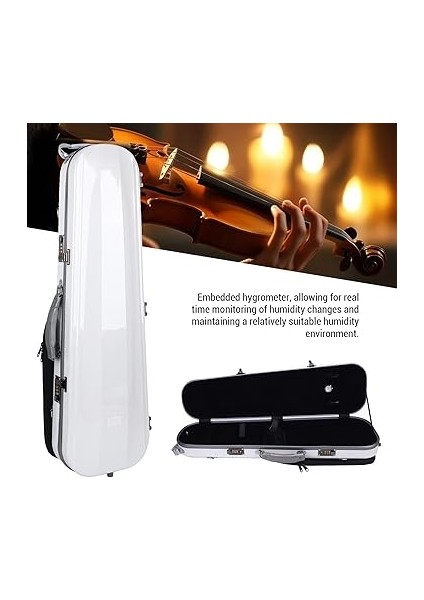 Keman Vakası, Passwork Lock Higometre Omuz Askılı Taşınabilir Karbon Fiber Keman Depolama Kutusu indirimleri