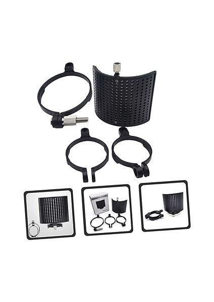 1 Set Mikrofon Izolasyon Kalkanı Arayüzü Akustik Ekran Susturucu Ses Yalıtımı USB Çubuğu Bilgisayar Ekipmanı U Şekilli Pop Filtresi Mikrofon Standı Mikrofon Kapağı Kayıt Kiti modelleri