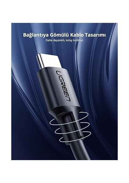 USB C To USB C 3A Hızlı Şarj ve Data Kablosu Beyaz 50 cm indirimleri