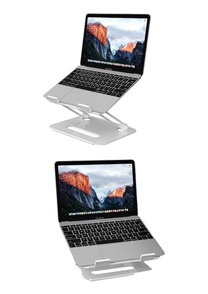 2 Tüm Modellerle Uyumlu Metal Kolay Ayarlanır Katlanabilir Beyaz Laptop Standı Yükseltici indirimleri