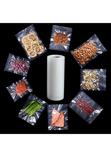 10 Metre Tırtıklı Rulo Vakum Poşeti Torbası (Seçenekli) (25 Cm)