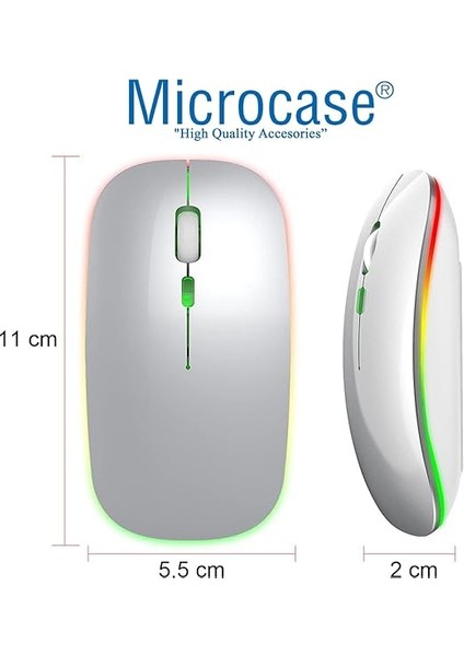 Tablet Telefonlar Için Rgb Işıklı Şarjlı Bluetooth Klavye + Mouse AL4884 (Beyaz) fırsatları