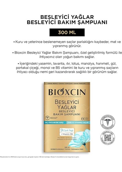 Besleyici Yağlar Şampuan 300 ml – Kuru ve Yıpranmış Saçlar Için, 9 Çiçek Yağı, Pantenol ve Biocomplex B11 Içerikli, Sülfatsız fırsatları
