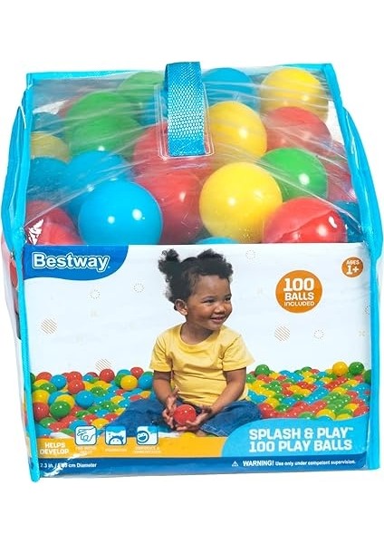 100 Splash & Play Topu, Çap 5,85 Cm, 4 Farklı Renkte modelleri
