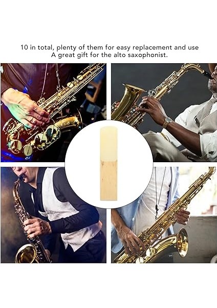 10PCS Profesyonel Alto Sax Reeds Elastikiyet ve Istikrar Klasik Caz Için Zengin Tonu ile Alto Saksafon Sazları (Güç 3.0) fiyatları