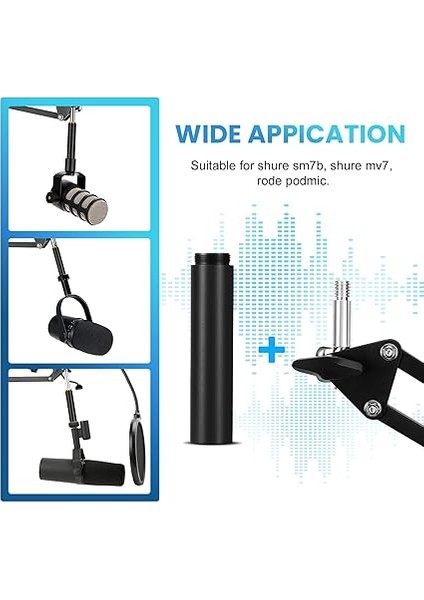 Mikrofon Standı Uzatma, 5/8 "dişi 5/8" Erkek Mikrofon Uzatma Tüpü Masa Standları Için Tarafından (3.1 Inç) 2 Adet modelleri