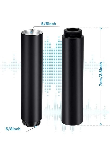 Mikrofon Standı Uzatma, 5/8 "dişi 5/8" Erkek Mikrofon Uzatma Tüpü Masa Standları Için Tarafından (3.1 Inç) 2 Adet fırsatları