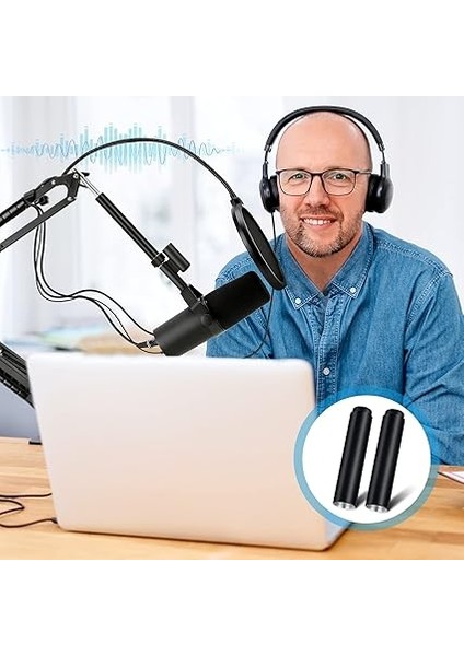 Mikrofon Standı Uzatma, 5/8 "dişi 5/8" Erkek Mikrofon Uzatma Tüpü Masa Standları Için Tarafından (3.1 Inç) 2 Adet indirimleri