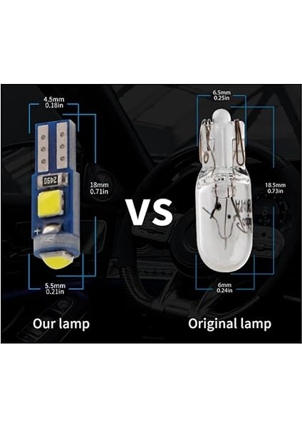 Adet T5 LED Mini Dipsiz Kilometre Gösterge Ambians Aydınlatma Beyaz fırsatları