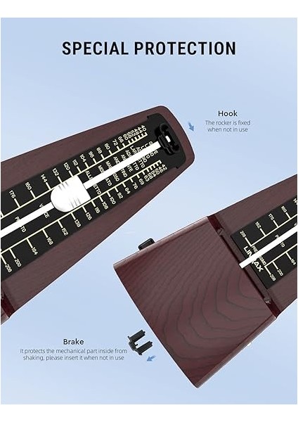 M2 Mekanik Metronom, Piyano Gitar Bas Ukulele Keman Çello Davul ve Tüm Müzik Aletleri Için Evrensel Metronom, Iz Vuruşu ve Tempo, Yüksek Ses, Yüksek Kesinlik, Müzik Aksesuarları, Ahşap Tahıl fırsatları