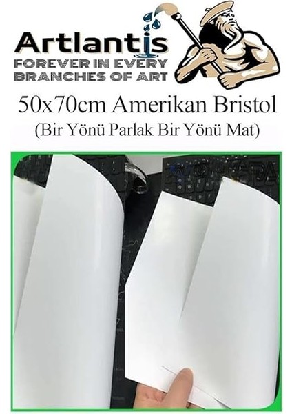 Bristol Karton 50X70 cm 5 Adet 220 gr Bir Tarafı Parlak Bir Tarafı Mat Kağıt Biristol Karton modelleri