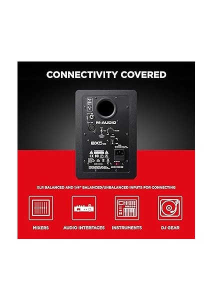 Bx5 D3 Müzik Prodüksiyonu ve Yerleşik Akustik Alan Kontrolü ile Mix Için Kompakt 2 Yollu 5 Inç Aktif Stüdyo Monitör Hoparlörü indirimleri