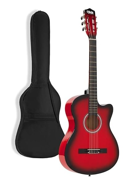 CG-395RD Kırmızı Renk Kesik Klasik Gitar 4/4 Yetişkin Boy Sap Ayarlı Full Set modelleri