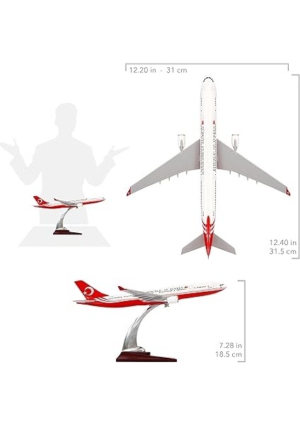 Upp Zekupp T.c Cumhurbaşkanlığı Airbus A330-300, 1/200 Uçak Maketi (ZU-UCK0115) fırsatları