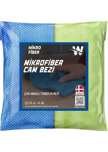 - Mikrofiber Oto Cam Bezi 2'li Paket, Araba Pencere Temizlik Havlusu, Baklava Desenli Özel Kesim 50X70 cm (Mavi-Yeşil)