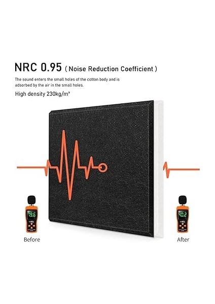 6'lı Paket Akustik Geçirmez Duvar Panelleri Kayıt Stüdyosu, Tavan, Ofis Vb. Için Yüksek Yoğunluklu Geçirmez Fayanslar. fiyatları