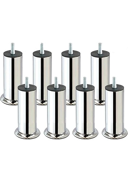 8 Adet Mobilya Kanepe Baza Koltuk Destek Ayağı M8 Civata Krom Ayak 15 cm (8 Adet)