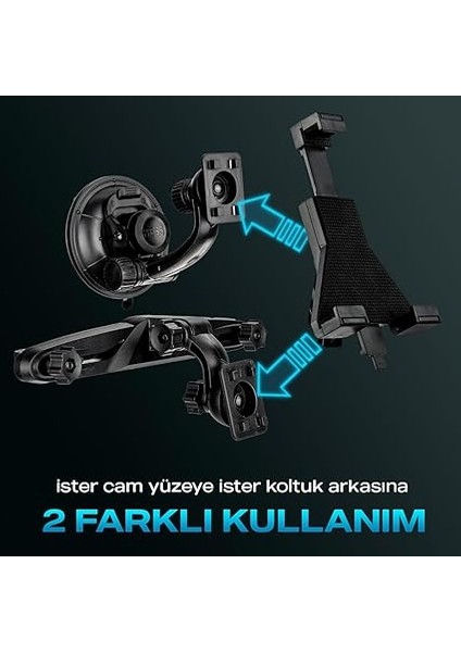 Cep Telefon ve Tablet Tutucu Ön Cam ve Araç Koltuk Arkası Profesyonel Stand 360 Derece Dönebilen fiyatları