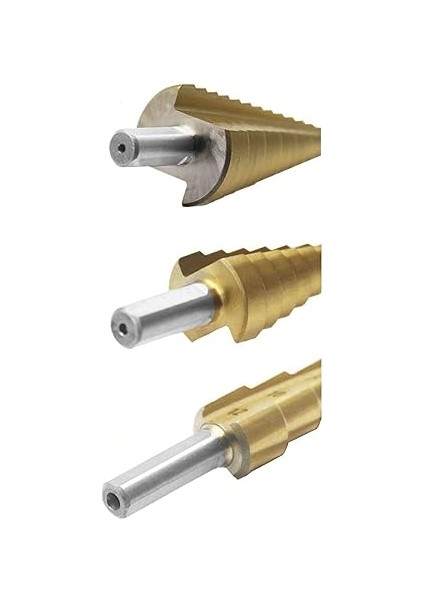 3lü Set Paslanmaz Kademeli Matkap Ucu Sac Delme Uç Sac Delgi Set modelleri