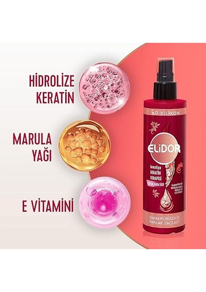 Sıvı Saç Bakım Sütü Brezilya Keratin Terapisi Hidrolize Keratin Marula Yağı E Vitamini 200 ml indirimleri