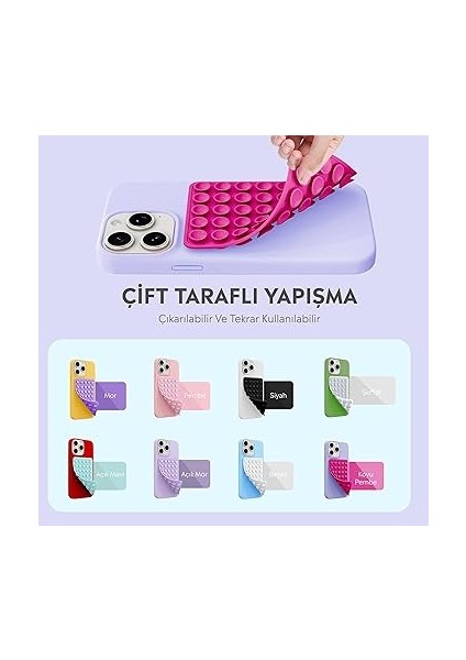 Telefon Arkasına Yapışan Silikon Vantuzlu Telefon Tutucu, Telefon Kılıfı Tutucu, Tüm Cep Telefonu Modellerine Uygun, Araç Telefon Tutucu, Ahtapot, Vakumlu Telefon Tutucu (Koyu Pembe) indirimleri