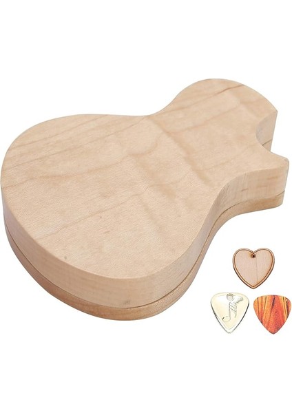 Gitar Pena Tutucu Kılıf, 3 Gitar Penası ile Gitar Pena Kutusu, Gitar Şekilli Gitar Pena Kutusu, Kişiselleştirilmiş Ahşap Gitar Penası Kutusu Gitar Müzik Çocuklar Koca Arkadaşlar