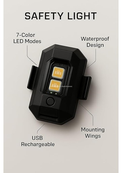 Şarjlı Kablosuz Mini LED Çakarlı Lamba, 7 Renkli, Drone, Motosiklet, Bisiklet, Otomobil ve Uçak Kanadı Için, Su Geçirmez, USB Şarjlı, Kompakt Güvenlik Işığı indirimleri