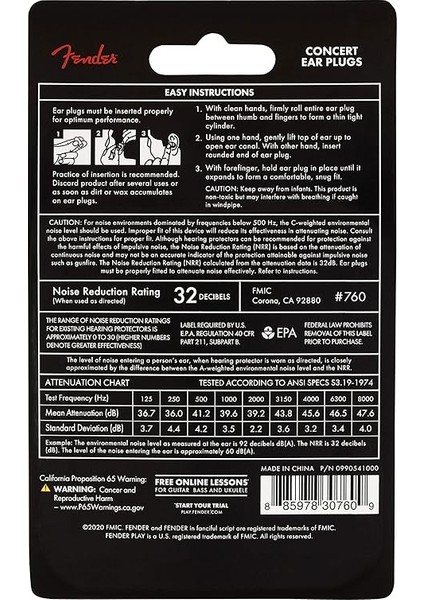 »concert Ear Plugs« Köpük Kulak Koruması - 32DB'YE Kadar - 10 Çift - Renk: Daphne Blue fiyatları