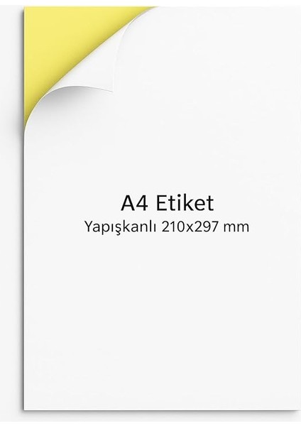 Label A4 Etiket Yapışkanlı | 20 Sayfa Adres Etiketi 210X297 mm - Çok Amaçlı Universal Etiketler - Adres Etiketler - Beyaz Etiket