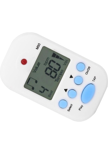 ve Öğrenciler Için Mini Dijital Metronom M50 Tempo Klip Müzik Aletleri (Beyaz)