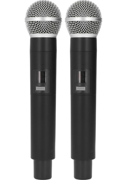 Mikrofon Seti 2 Profesyonel Şarj Edilebilir El Karaoke Mikrofon Sistemi Alıcı ile